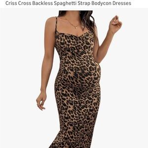 Leopard Print Bodycon Maternity Dress